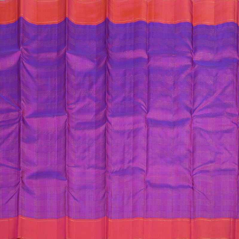 Hayagrivas Handloom Purple Kanjivaram Silk Saree with Pink Border KBF9D3-1