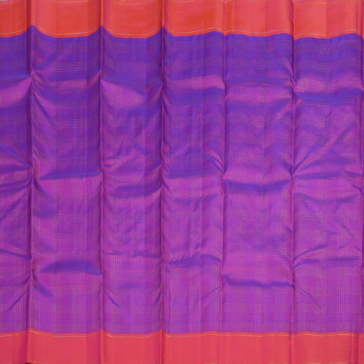 Hayagrivas Handloom Purple Kanjivaram Silk Saree with Pink Border KBF9D3-1