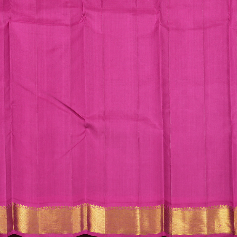 Hayagrivas Handloom Nagapazham Kanjivaram Silk Saree with Rani Pink Border KBF9D8-1