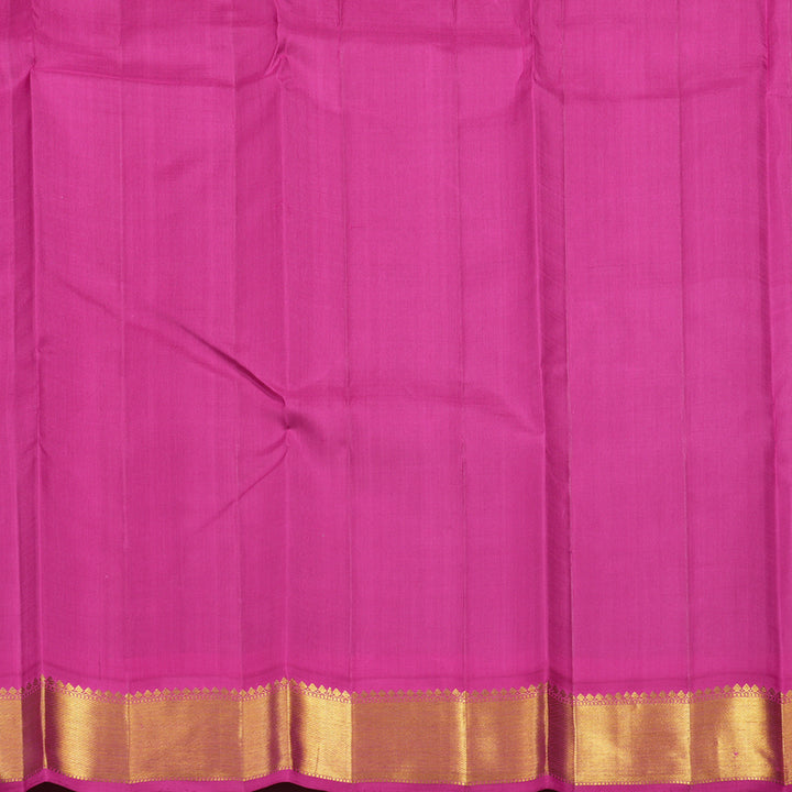 Hayagrivas Handloom Nagapazham Kanjivaram Silk Saree with Rani Pink Border KBF9D8-1