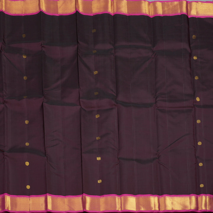 Hayagrivas Handloom Nagapazham Kanjivaram Silk Saree with Rani Pink Border KBF9D8-1