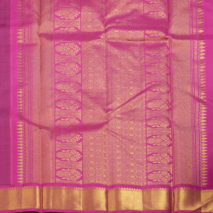 Hayagrivas Handloom Nagapazham Kanjivaram Silk Saree with Rani Pink Border KBF9D8-1