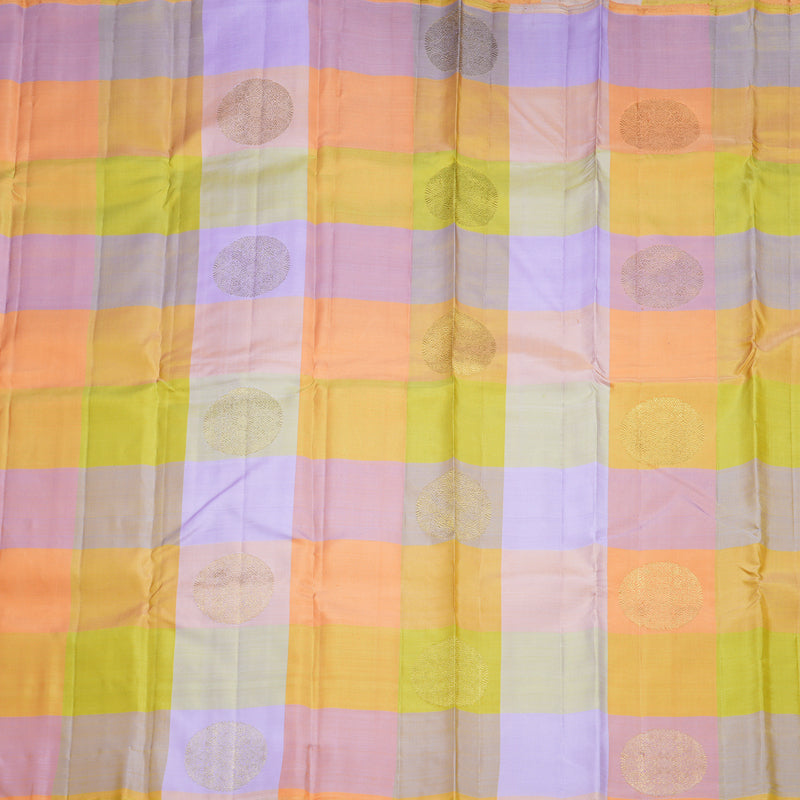 Hayagrivas Handloom Pastel Checks Kanjivaram Silk Saree KBFL151F1-1-SBS