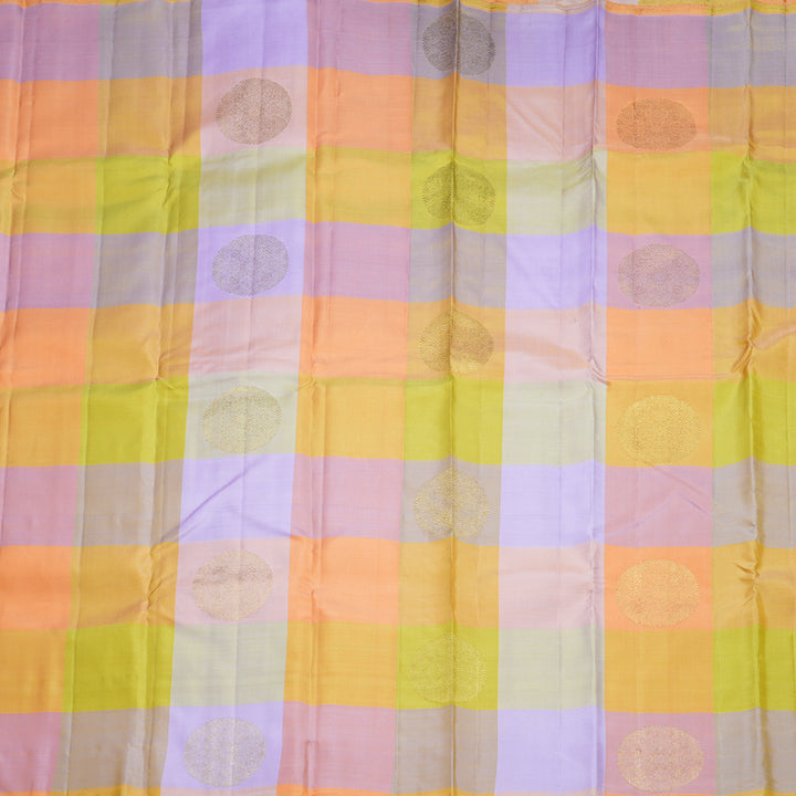 Hayagrivas Handloom Pastel Checks Kanjivaram Silk Saree KBFL151F1-1-SBS