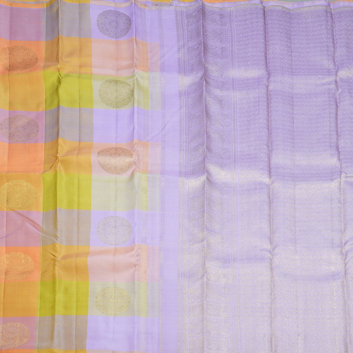 Hayagrivas Handloom Pastel Checks Kanjivaram Silk Saree KBFL151F1-1-SBS