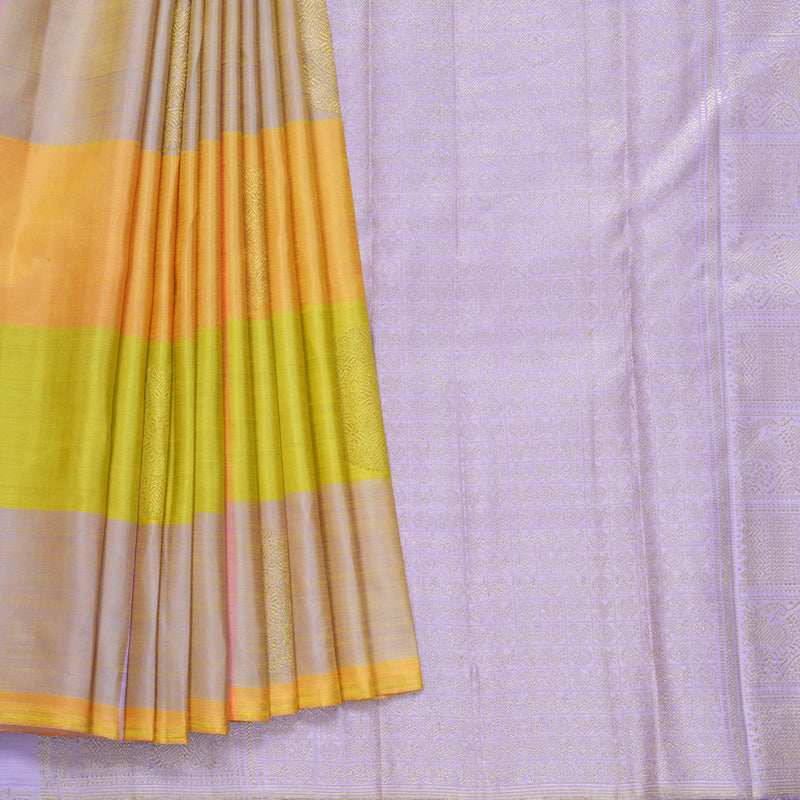 Hayagrivas Handloom Pastel Checks Kanjivaram Silk Saree KBFL151F1-1-SBS