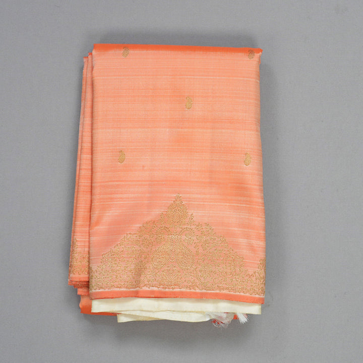 Hayagrivas Handloom Peach Orange Kanjivaram Silk Saree KBFL153F1-1-SBS