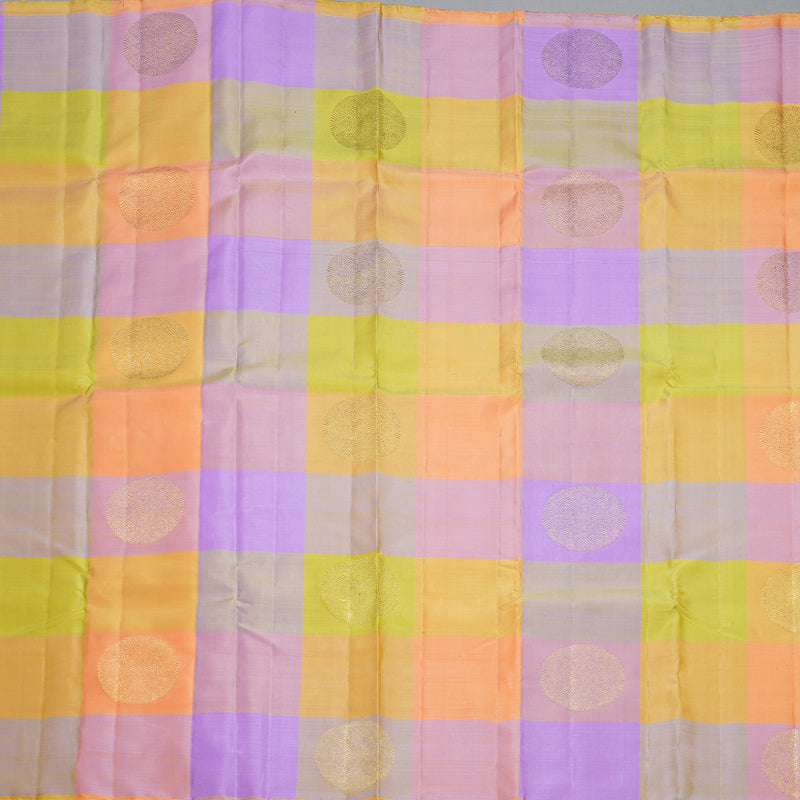 Hayagrivas Handloom Pastel Checks Kanjivaram Silk Saree KBFL163F1-1