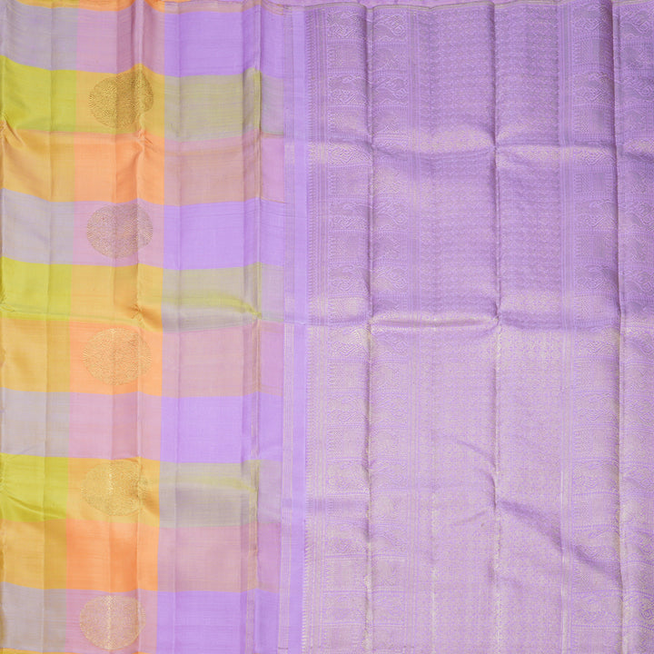 Hayagrivas Handloom Pastel Checks Kanjivaram Silk Saree KBFL163F1-1