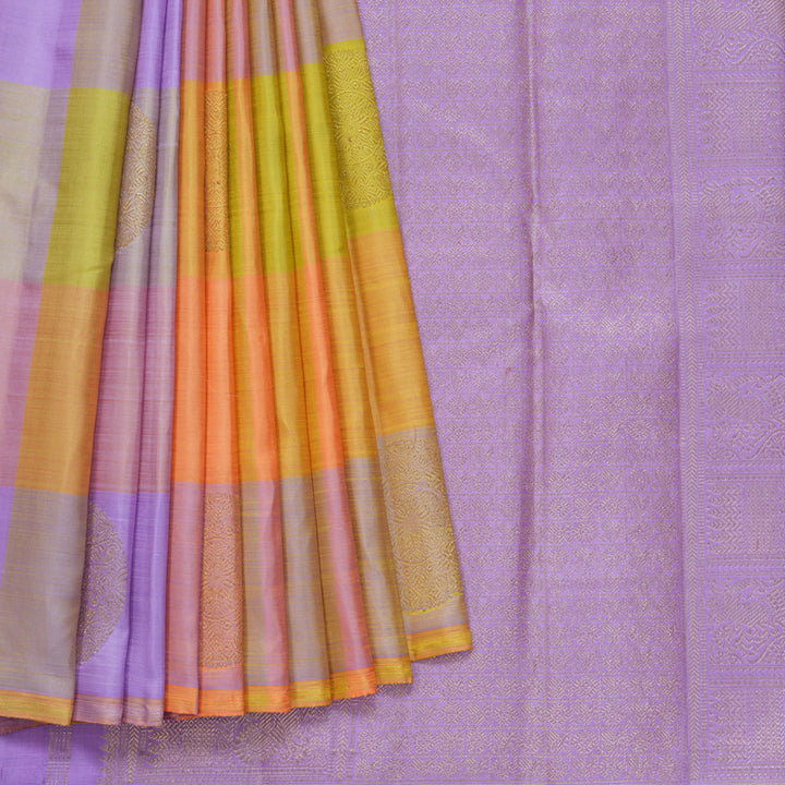 Hayagrivas Handloom Pastel Checks Kanjivaram Silk Saree KBFL163F1-1
