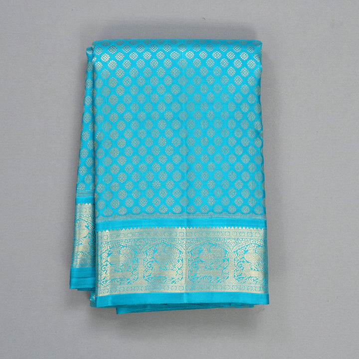 Hayagrivas Handloom Sky Blue Kanjivaram Silk Saree KBFL167F1-1