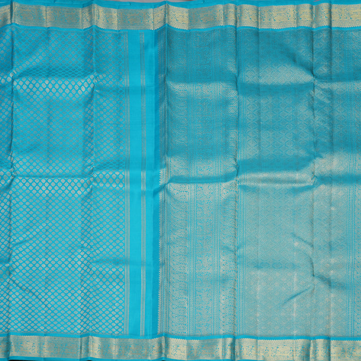 Hayagrivas Handloom Sky Blue Kanjivaram Silk Saree KBFL167F1-1
