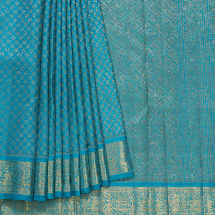 Hayagrivas Handloom Sky Blue Kanjivaram Silk Saree KBFL167F1-1
