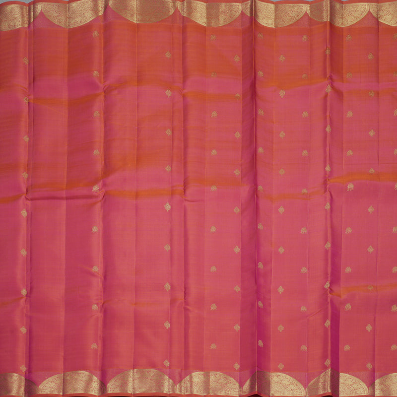 Hayagrivas Handloom Orangish-Pink Kanjivaram Silk Saree KBFL170F1-1