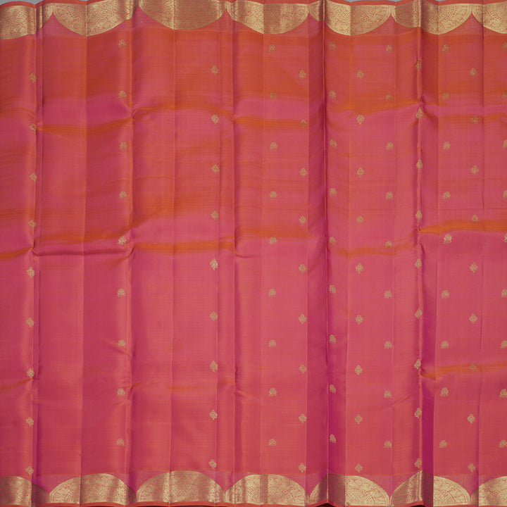 Hayagrivas Handloom Orangish-Pink Kanjivaram Silk Saree KBFL170F1-1