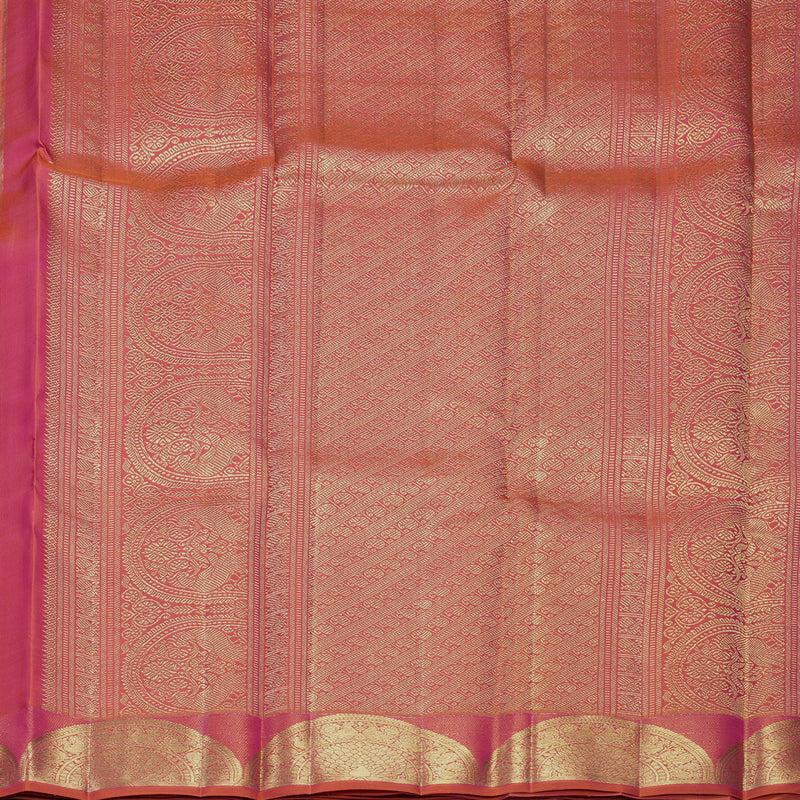 Hayagrivas Handloom Orangish-Pink Kanjivaram Silk Saree KBFL170F1-1