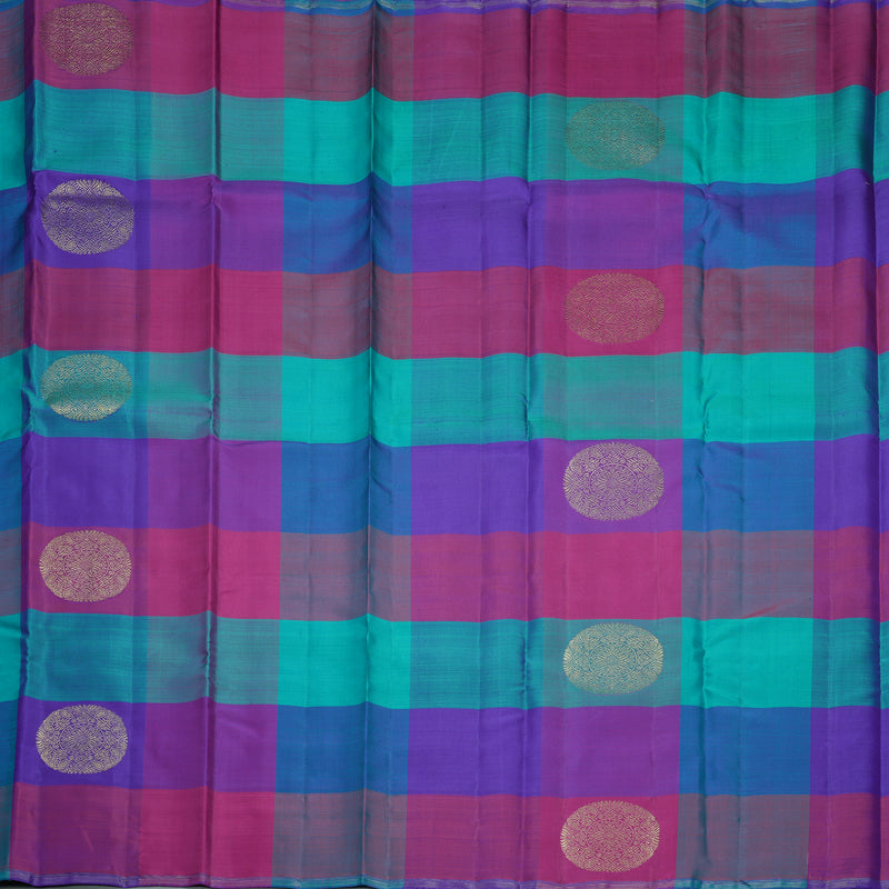 Hayagrivas Handloom Multicolour Checks Kanjivaram Silk Saree KBFL171F1-1-SBS