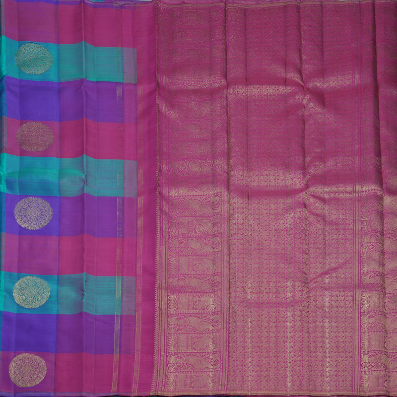 Hayagrivas Handloom Multicolour Checks Kanjivaram Silk Saree KBFL171F1-1-SBS