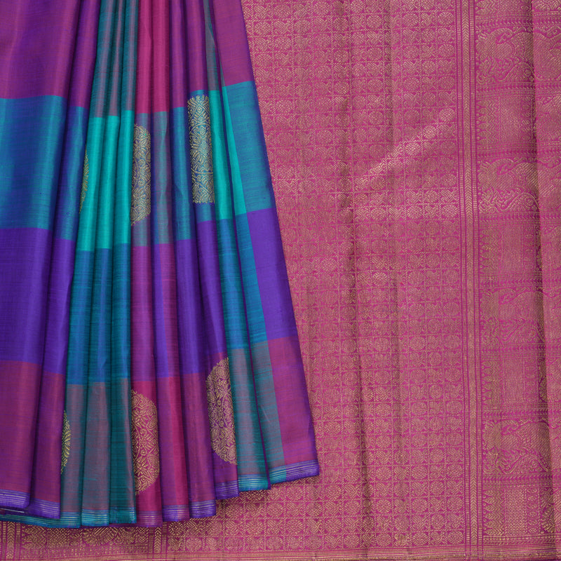 Hayagrivas Handloom Multicolour Checks Kanjivaram Silk Saree KBFL171F1-1-SBS
