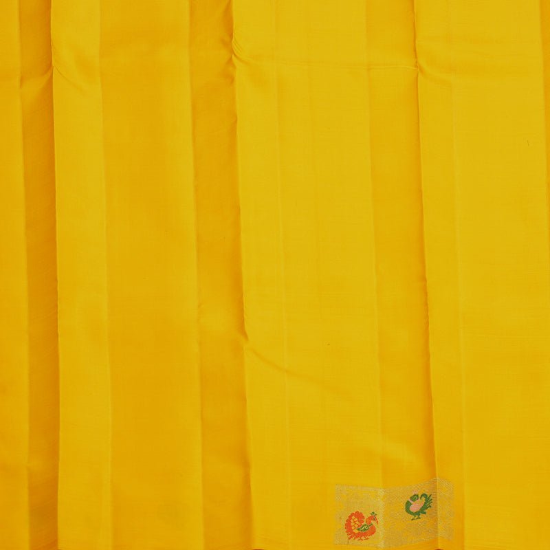 Hayagrivas Handloom Lemon Yellow Kanjivaram Silk Saree KBFL172F1-1-SBS