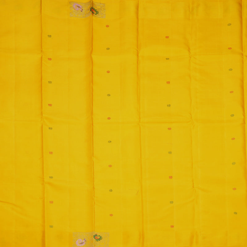 Hayagrivas Handloom Lemon Yellow Kanjivaram Silk Saree KBFL172F1-1-SBS