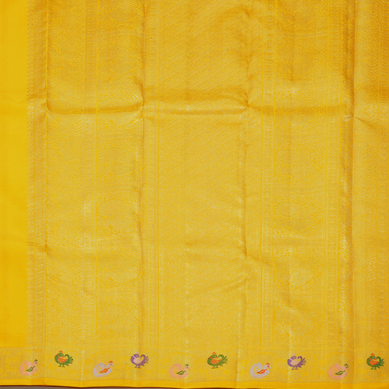 Hayagrivas Handloom Lemon Yellow Kanjivaram Silk Saree KBFL172F1-1-SBS