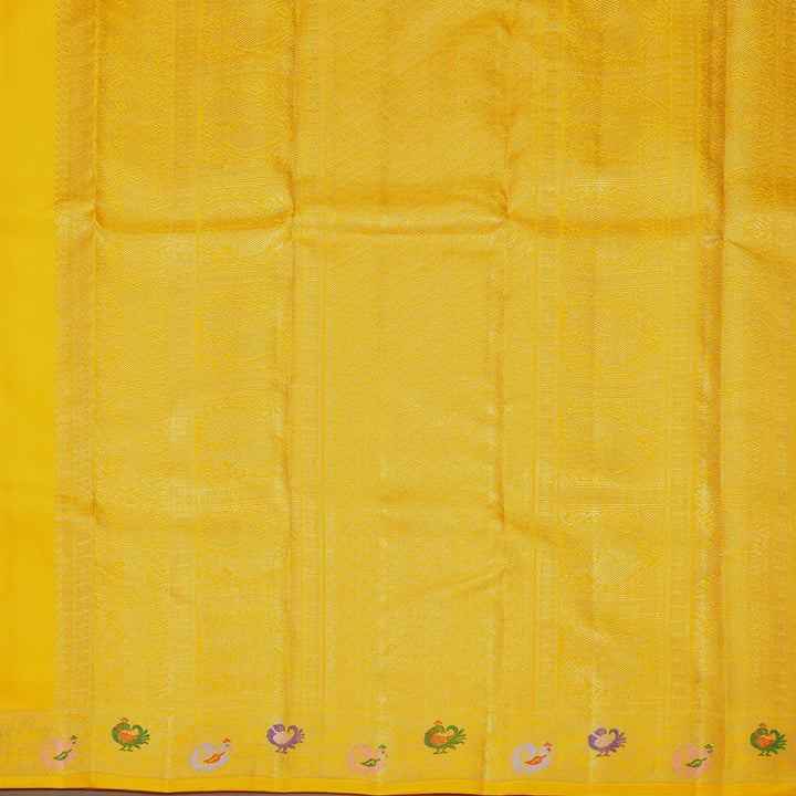 Hayagrivas Handloom Lemon Yellow Kanjivaram Silk Saree KBFL172F1-1-SBS