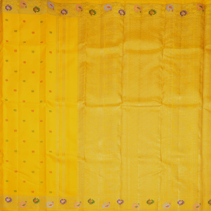 Hayagrivas Handloom Lemon Yellow Kanjivaram Silk Saree KBFL172F1-1-SBS