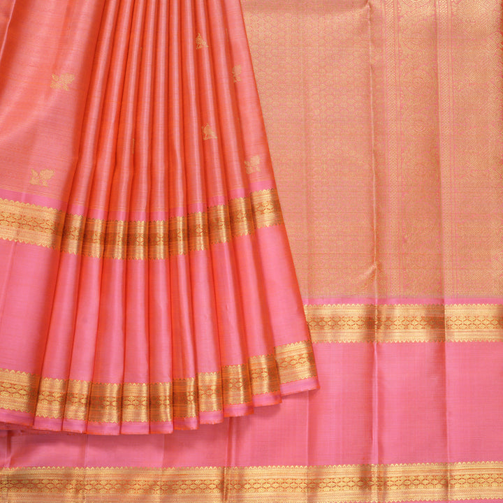 Hayagrivas Handloom Rose Pink Kanjivaram Silk Saree KBFL185F1-1