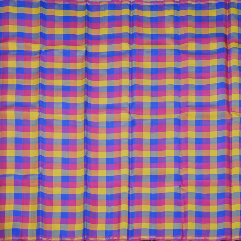 Hayagrivas Handloom Multicolour Checks Kanjivaram Silk Saree KBFL187F1-1