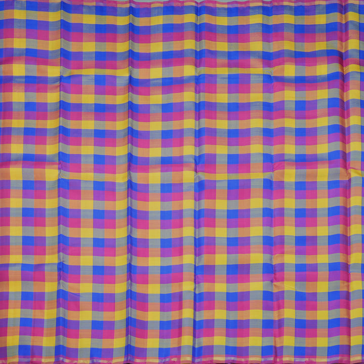 Hayagrivas Handloom Multicolour Checks Kanjivaram Silk Saree KBFL187F1-1