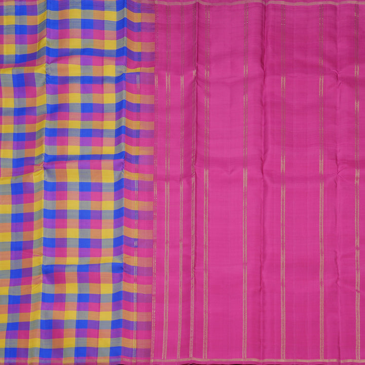 Hayagrivas Handloom Multicolour Checks Kanjivaram Silk Saree KBFL187F1-1