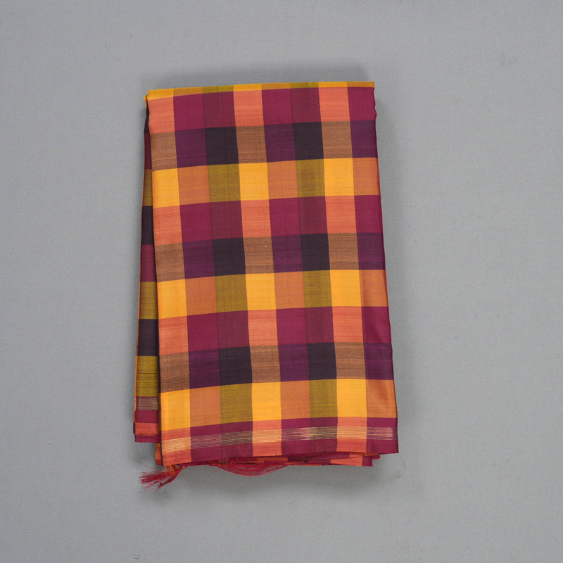 Hayagrivas Handloom Multicolour Checks Kanjivaram Silk Saree KBFL214G1-1-SBS-BF214