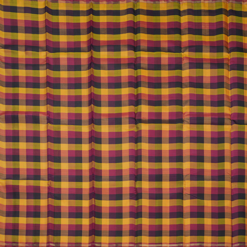 Hayagrivas Handloom Multicolour Checks Kanjivaram Silk Saree KBFL188F1-1