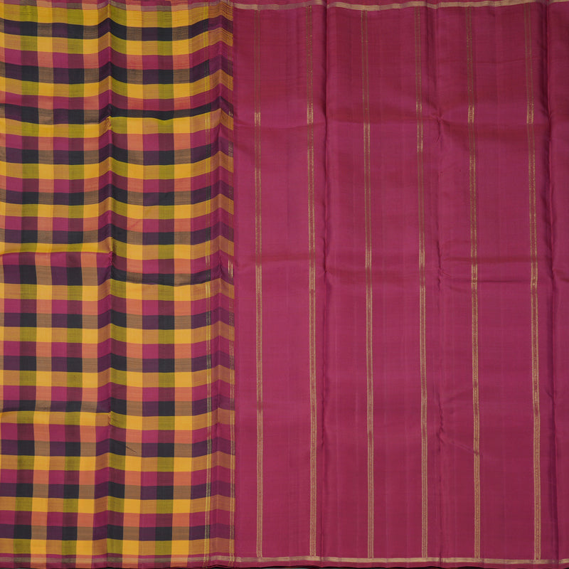 Hayagrivas Handloom Multicolour Checks Kanjivaram Silk Saree KBFL188F1-1
