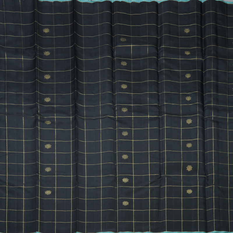 Hayagrivas Handloom Black Kanjivaram Silk Saree KBFL189F1-1