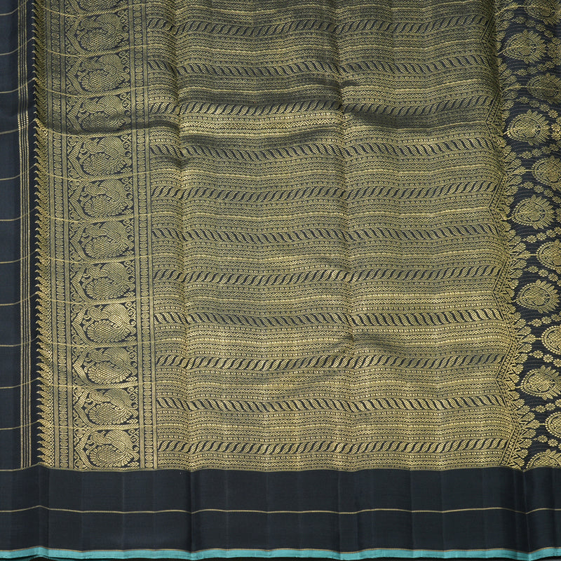 Hayagrivas Handloom Black Kanjivaram Silk Saree KBFL189F1-1