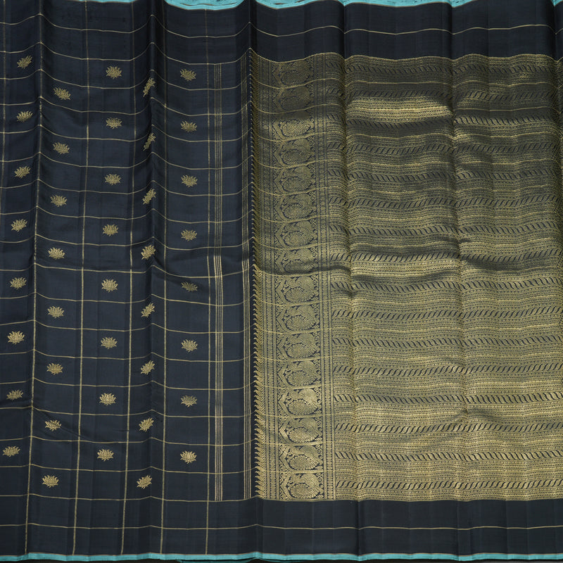 Hayagrivas Handloom Black Kanjivaram Silk Saree KBFL189F1-1