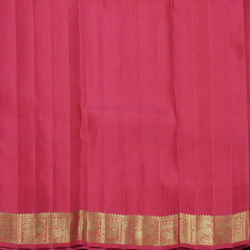 Hayagrivas Handloom Orange Kanjivaram Silk Saree with Pink Border KBFL190F1-1