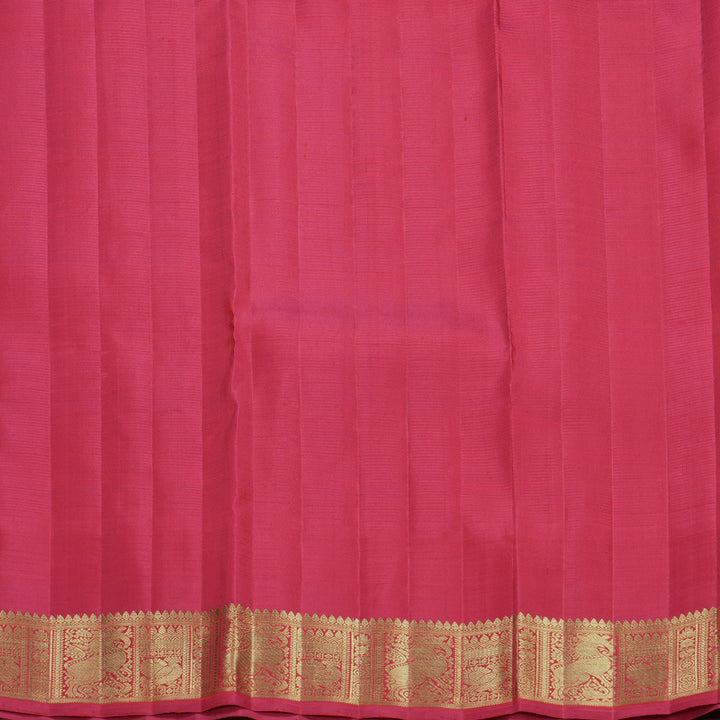 Hayagrivas Handloom Orange Kanjivaram Silk Saree with Pink Border KBFL190F1-1
