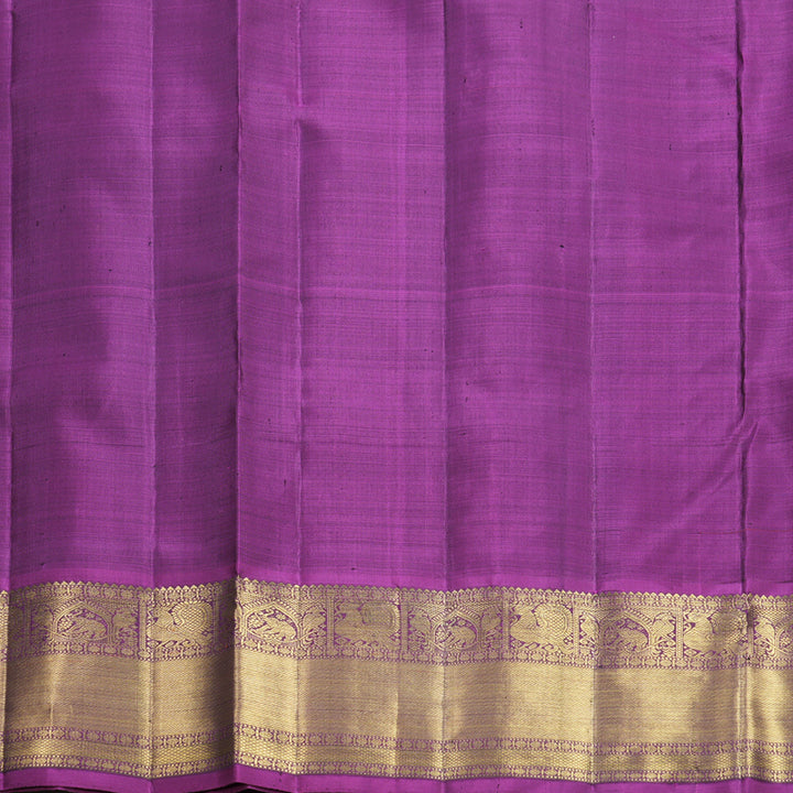 Hayagrivas Handloom Peacock Blue Ten Yards Silk Saree KBFL194F1-1