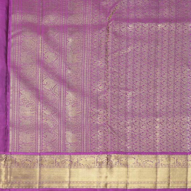 Hayagrivas Handloom Peacock Blue Ten Yards Silk Saree KBFL194F1-1