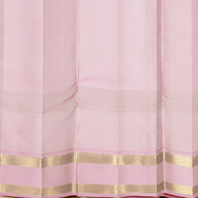Hayagrivas Handloom Half-White Kanjivaram Silk Saree with Multicolour Border KBFL199F1-1