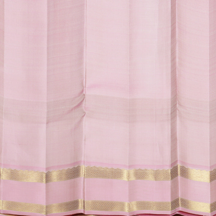 Hayagrivas Handloom Half-White Kanjivaram Silk Saree with Multicolour Border KBFL199F1-1