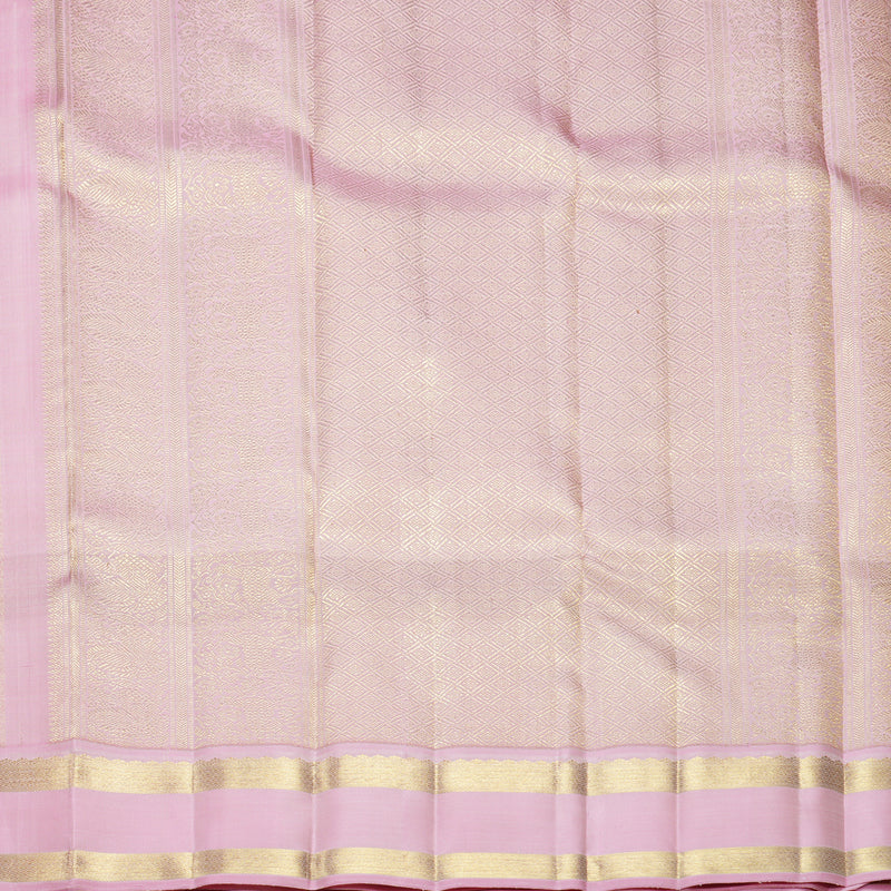 Hayagrivas Handloom Half-White Kanjivaram Silk Saree with Multicolour Border KBFL199F1-1