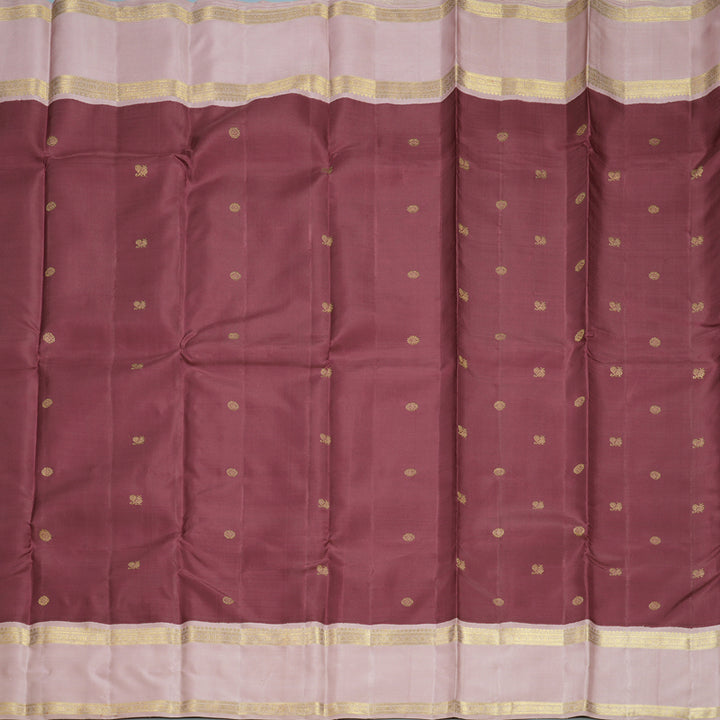 Hayagrivas Handloom Burgundy Kanjivaram Silk Saree with Onion Pink Border KBFL201G1-1-SBS-BF201
