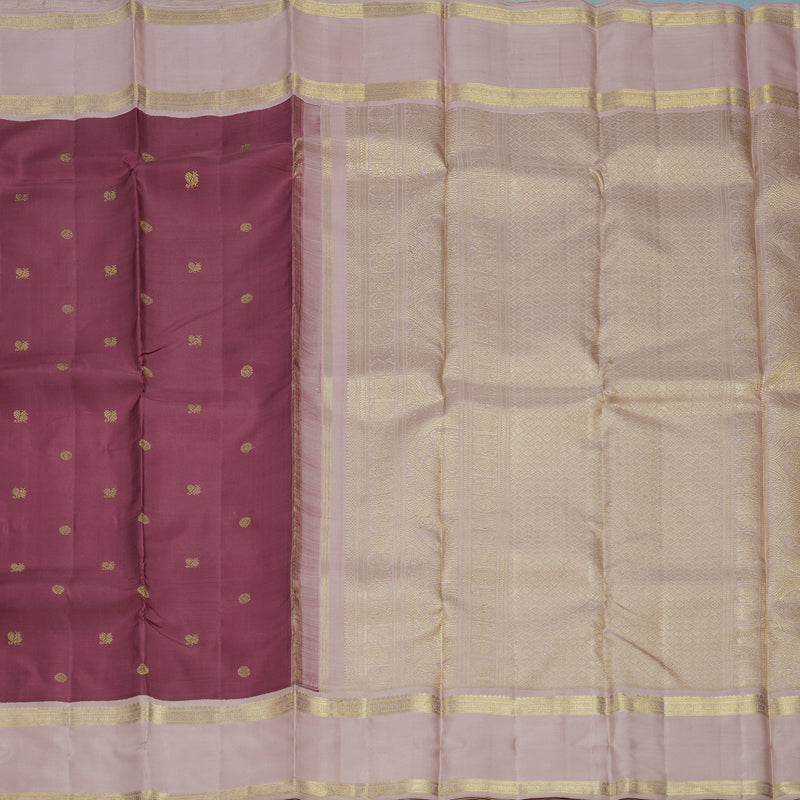 Hayagrivas Handloom Burgundy Kanjivaram Silk Saree with Onion Pink Border KBFL201G1-1-SBS-BF201