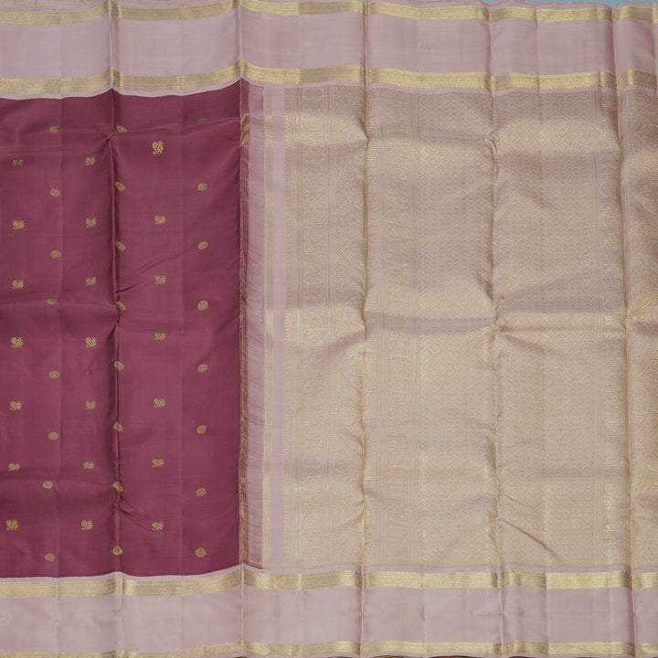 Hayagrivas Handloom Burgundy Kanjivaram Silk Saree with Onion Pink Border KBFL201G1-1-SBS-BF201