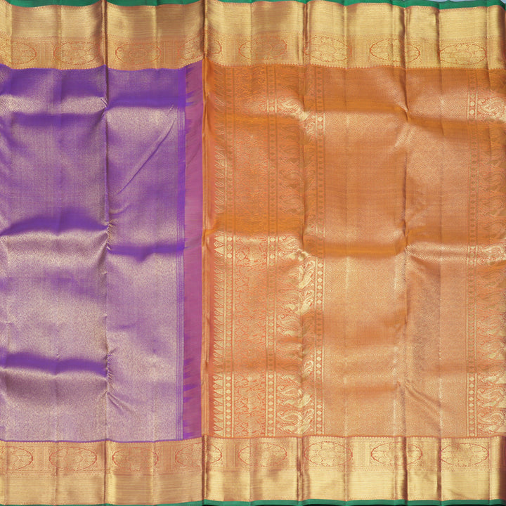 Hayagrivas Handloom Lavender Kanjivaram Silk Saree with Rust Orange Border KBFL202G1-1-SBS-BF202