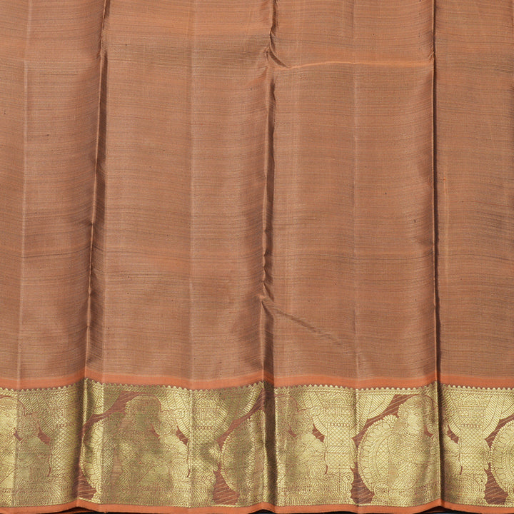 Hayagrivas Handloom Royal Blue Kanjivaram Silk Saree with Rust Orange Border KBFL203G1-1-SBS-BF203